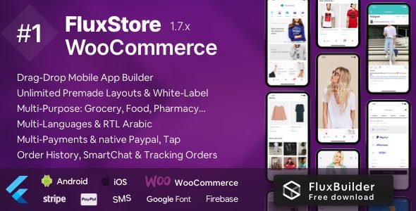 Fluxstore WooCommerce v6.3.0 Flutter 将woocommerce网站转变成app应用源码下载