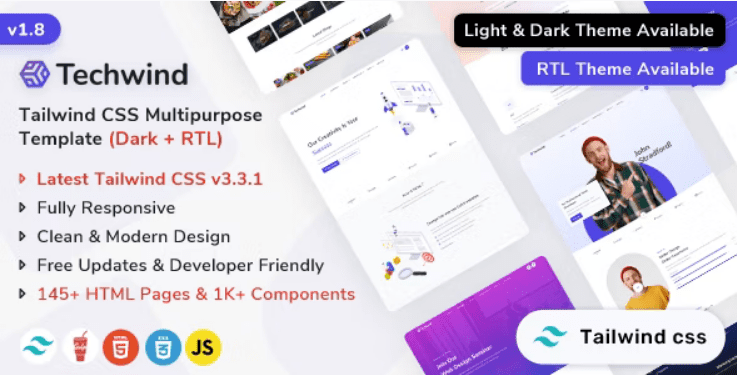 Techwind v2.2.0 Tailwind CSS 多用途登陆页面HTML模板下载