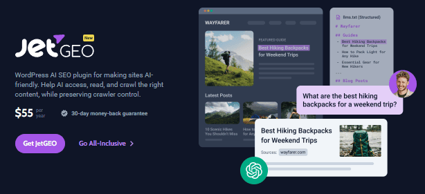 JetGEO v1.0.1 – 用于生成式引擎优化（GEO）的 WordPress AI SEO 插件下载